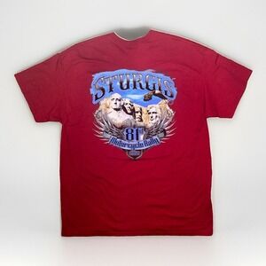 Sturgis Red TShirt 81st Anniversary Motorcycle Rally 2021 Size XL